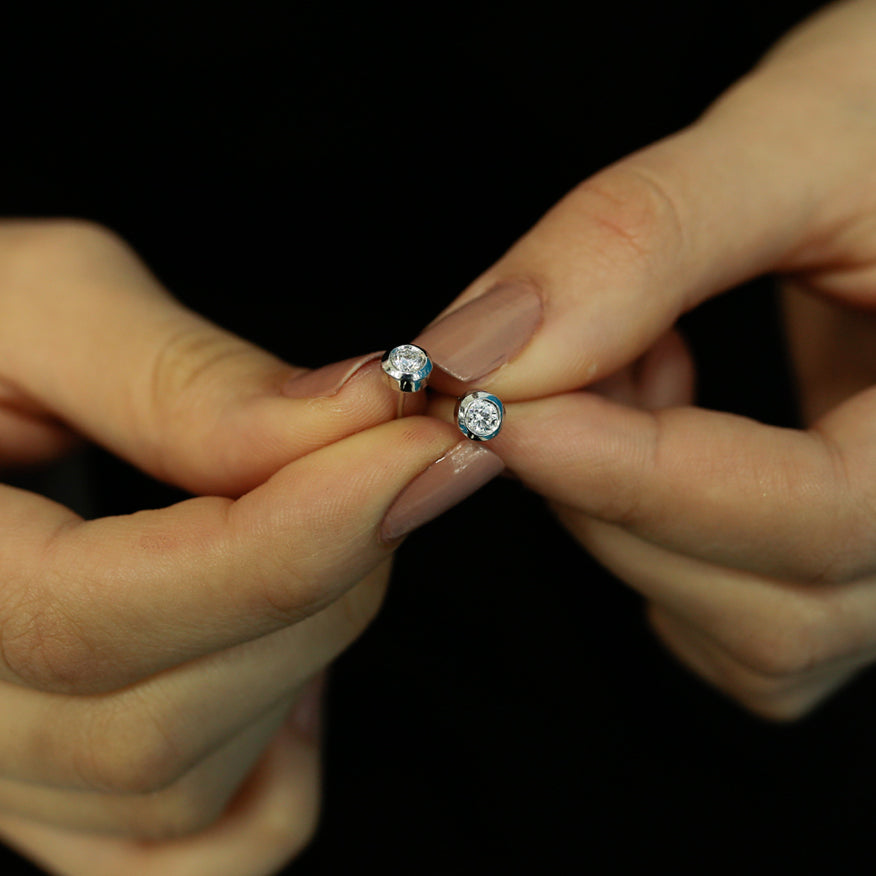 0.32 Carat Diamond Solitaire Earrings