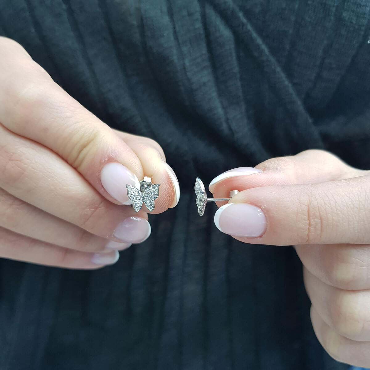 Diamond Butterfly Earrings