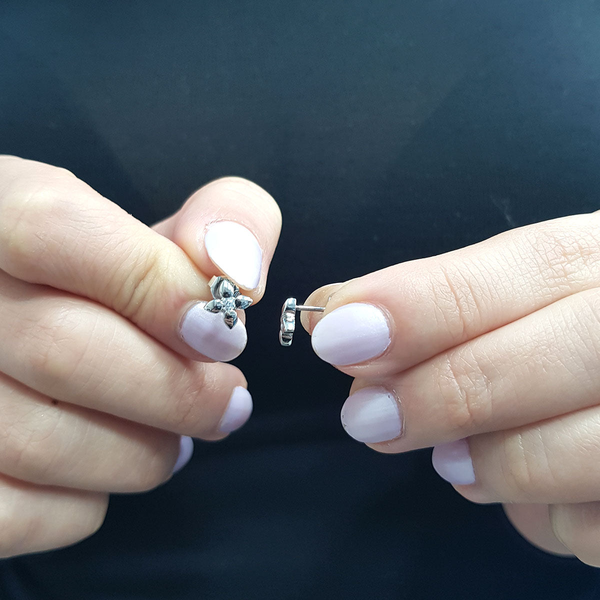 0.10 Carat Diamond Solitaire Flower Earrings