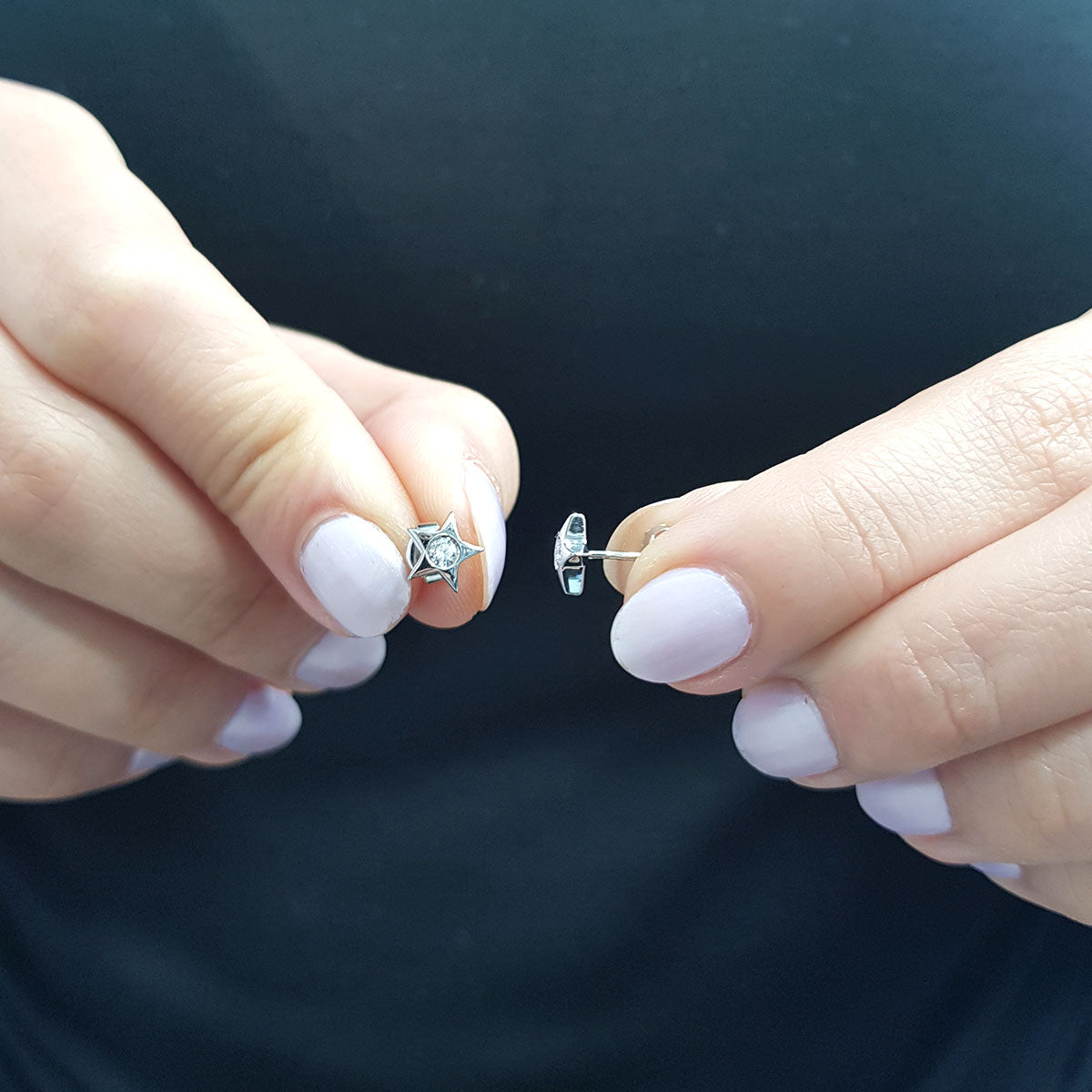 0.12 Carat Diamond Solitaire Star Earrings