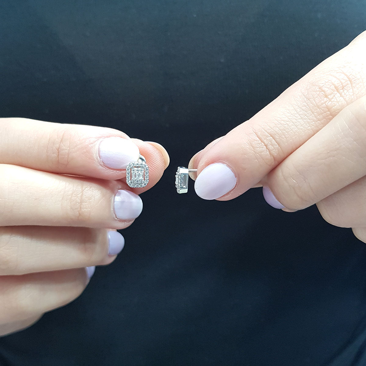 0.32 Carat Baguette Diamond Earrings