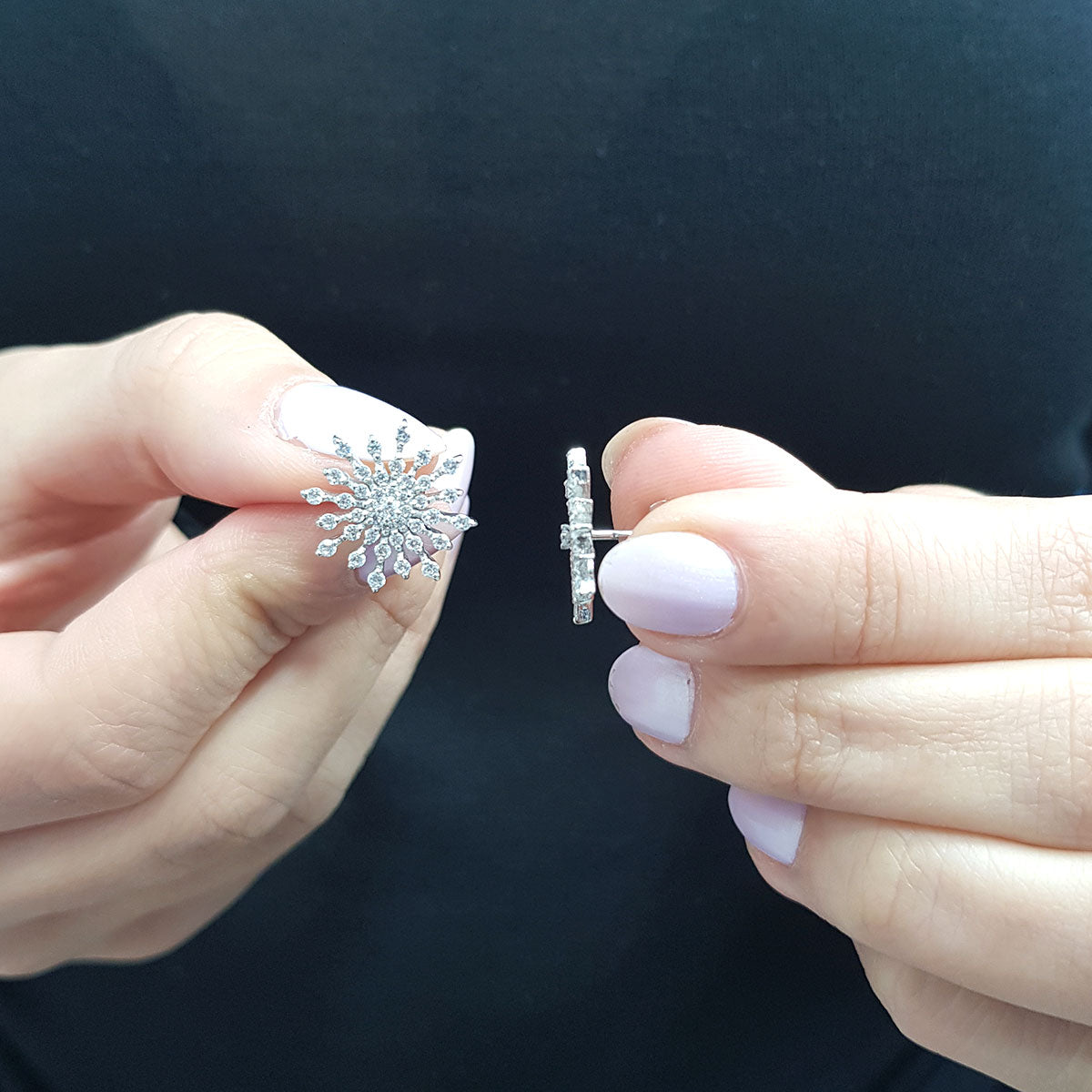 Diamond Large Snowflake Earrings