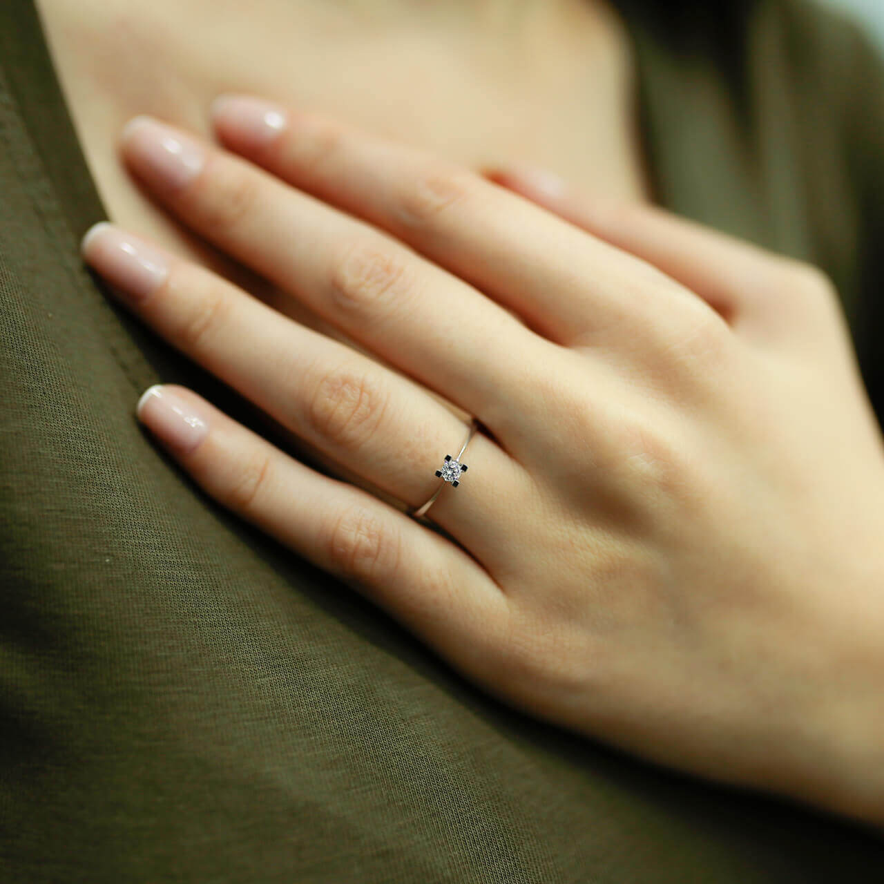 0.12 Carat Diamond Solitaire Ring