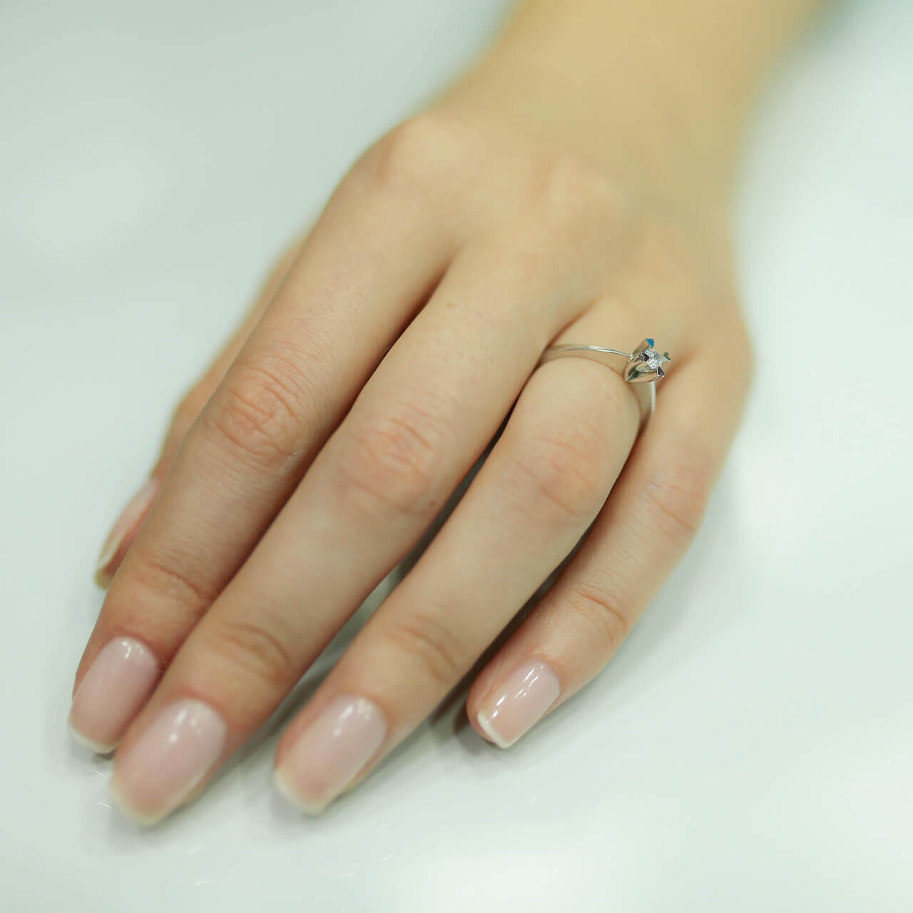 G Color 0.12 Carat Diamond Solitaire Ring