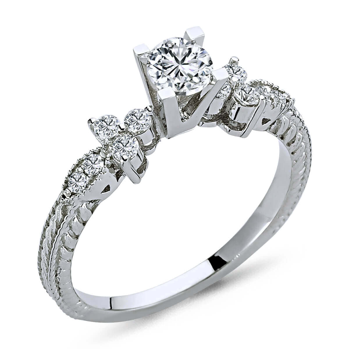 Total 0.57 Carat Diamond Solitaire Ring