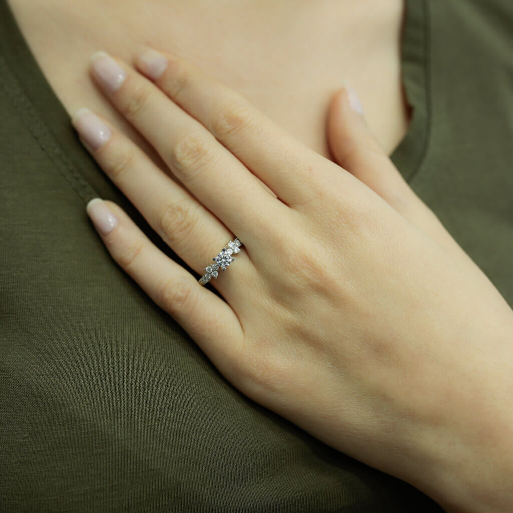 Total 0.57 Carat Diamond Solitaire Ring