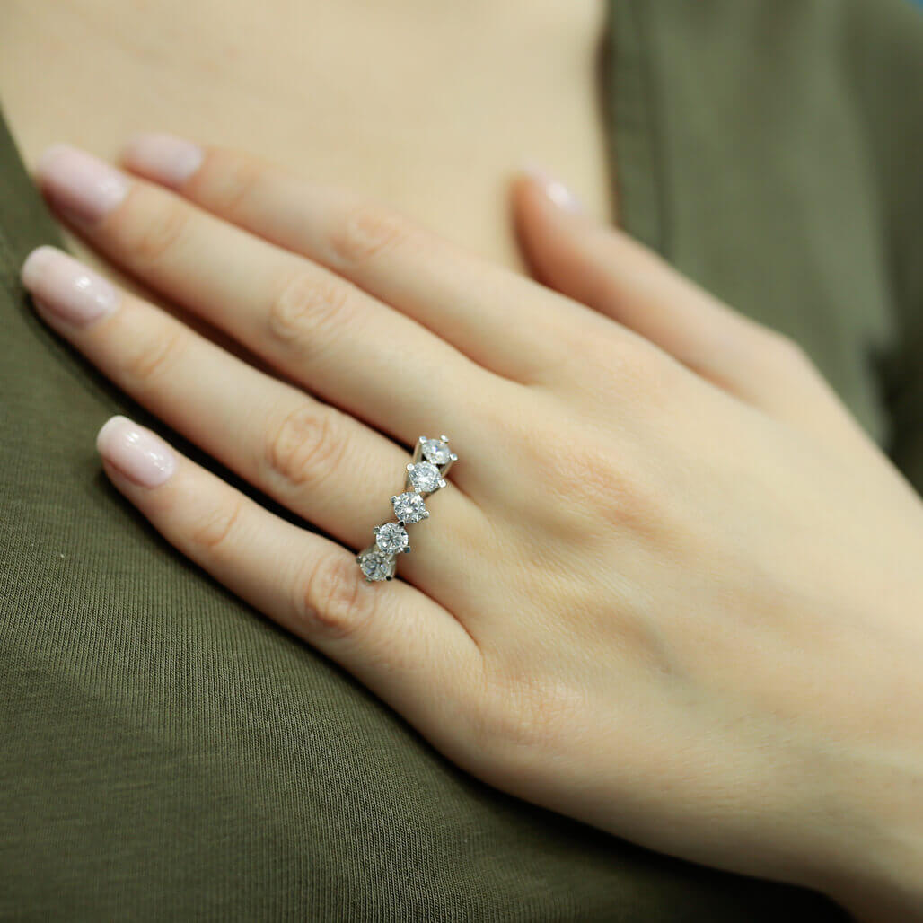 1.62 Carat Diamond Five Stone Ring