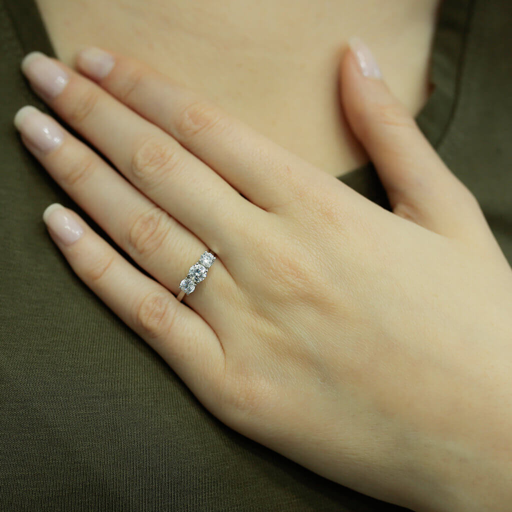 0.85 Carat Diamond Tria Ring