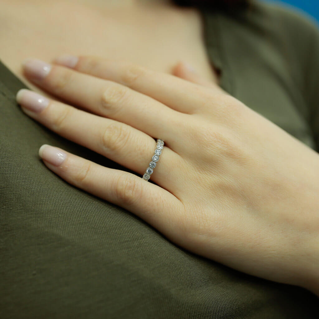 0.63 Carat Diamond Half Ring