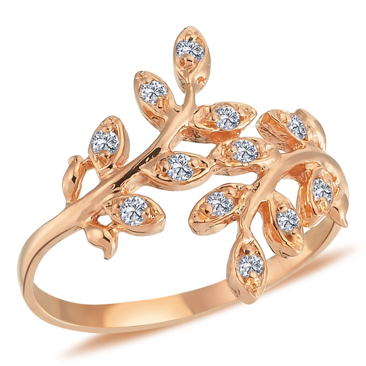 Diamond Large Olive Branch Ring