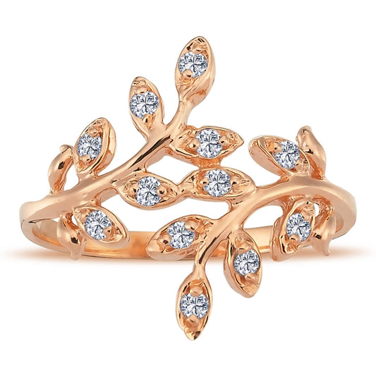 Diamond Large Olive Branch Ring