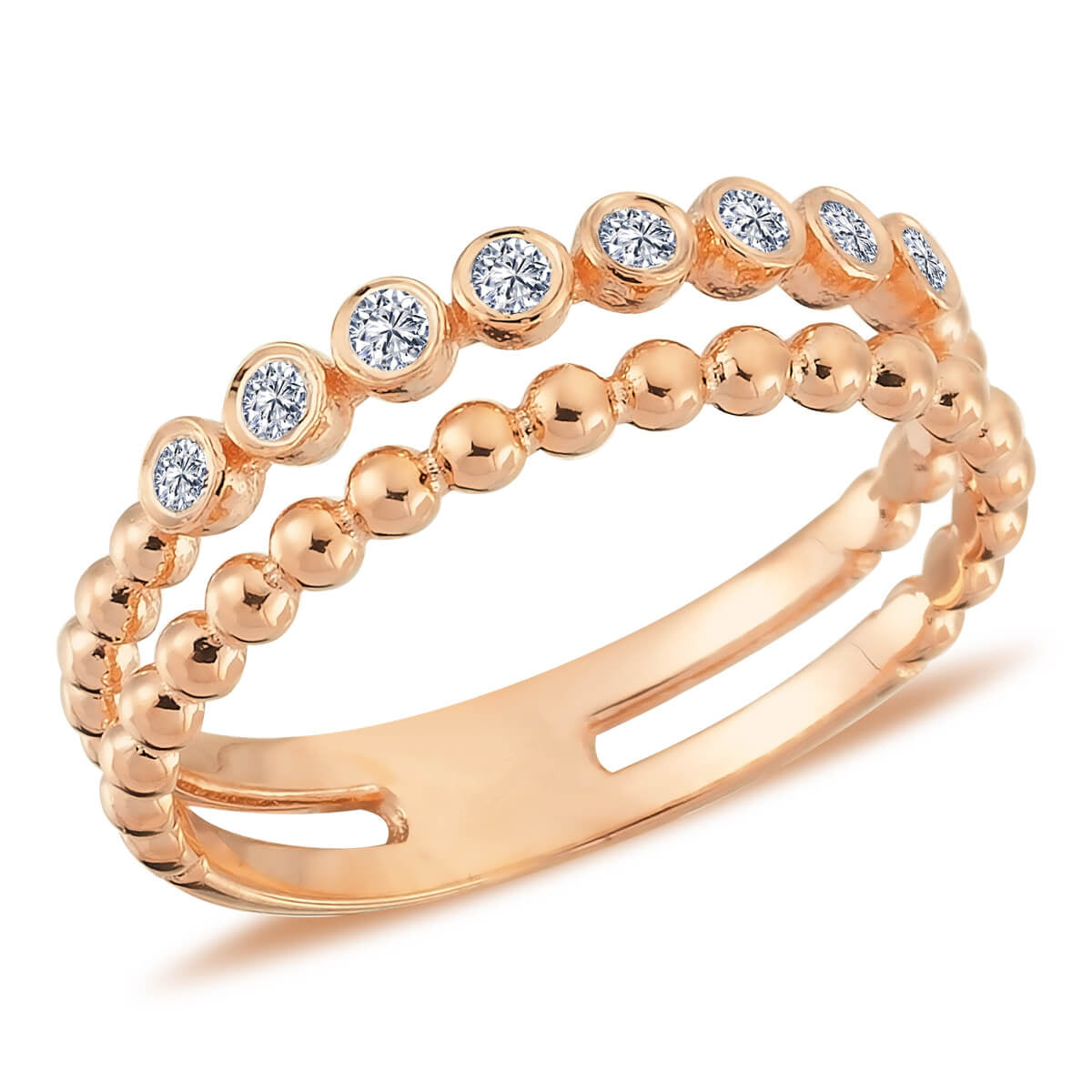 Diamond Stone Double Sharrukin Ring