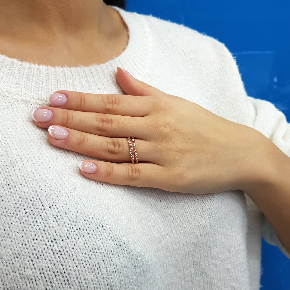 Diamond Stone Double Sharrukin Ring