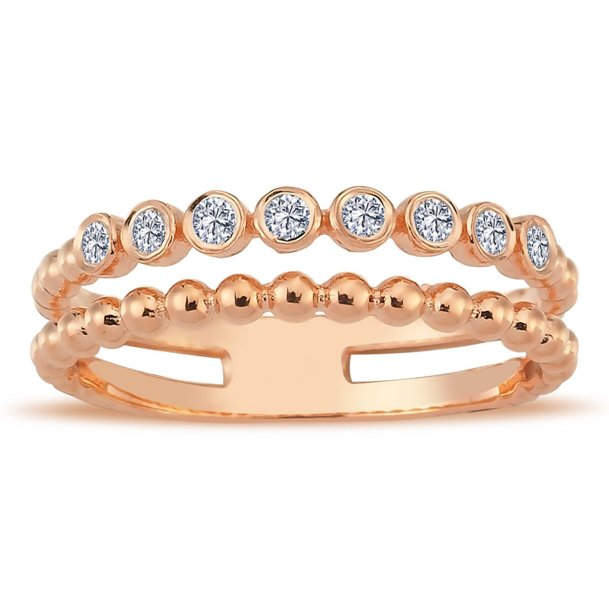 Diamond Stone Double Sharrukin Ring