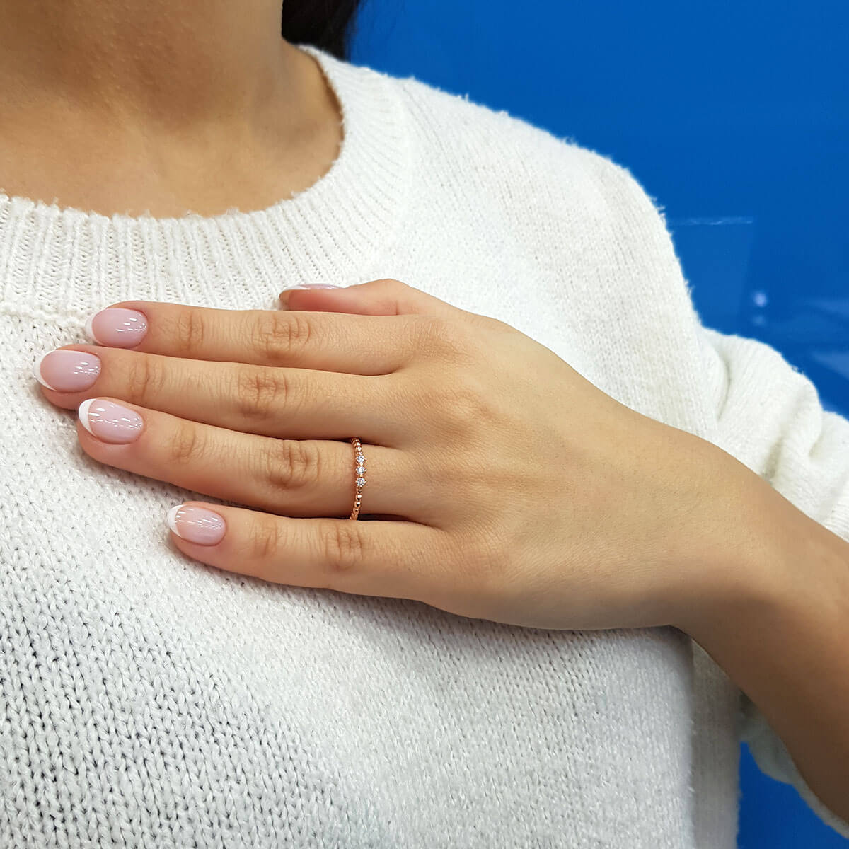 0.08 Carat Diamond Tria Ring