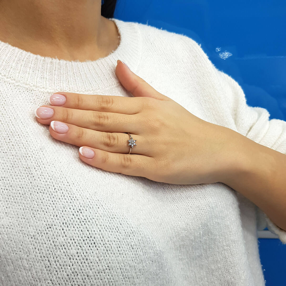 Diamond Snowdrop Ring