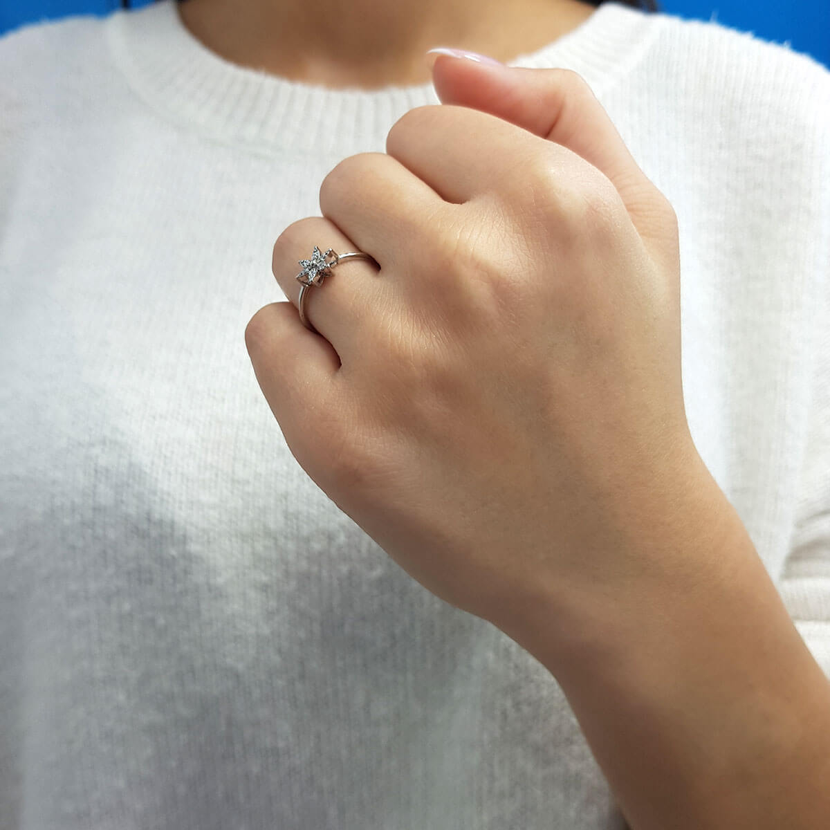 Diamond Snowdrop Ring