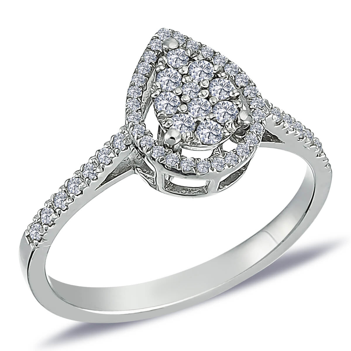 Diamond Large Teardrop Ring