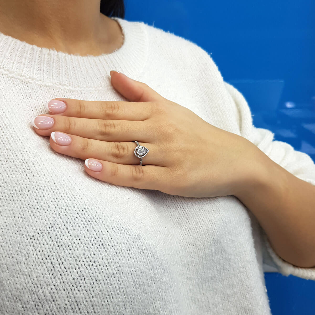 Diamond Large Teardrop Ring