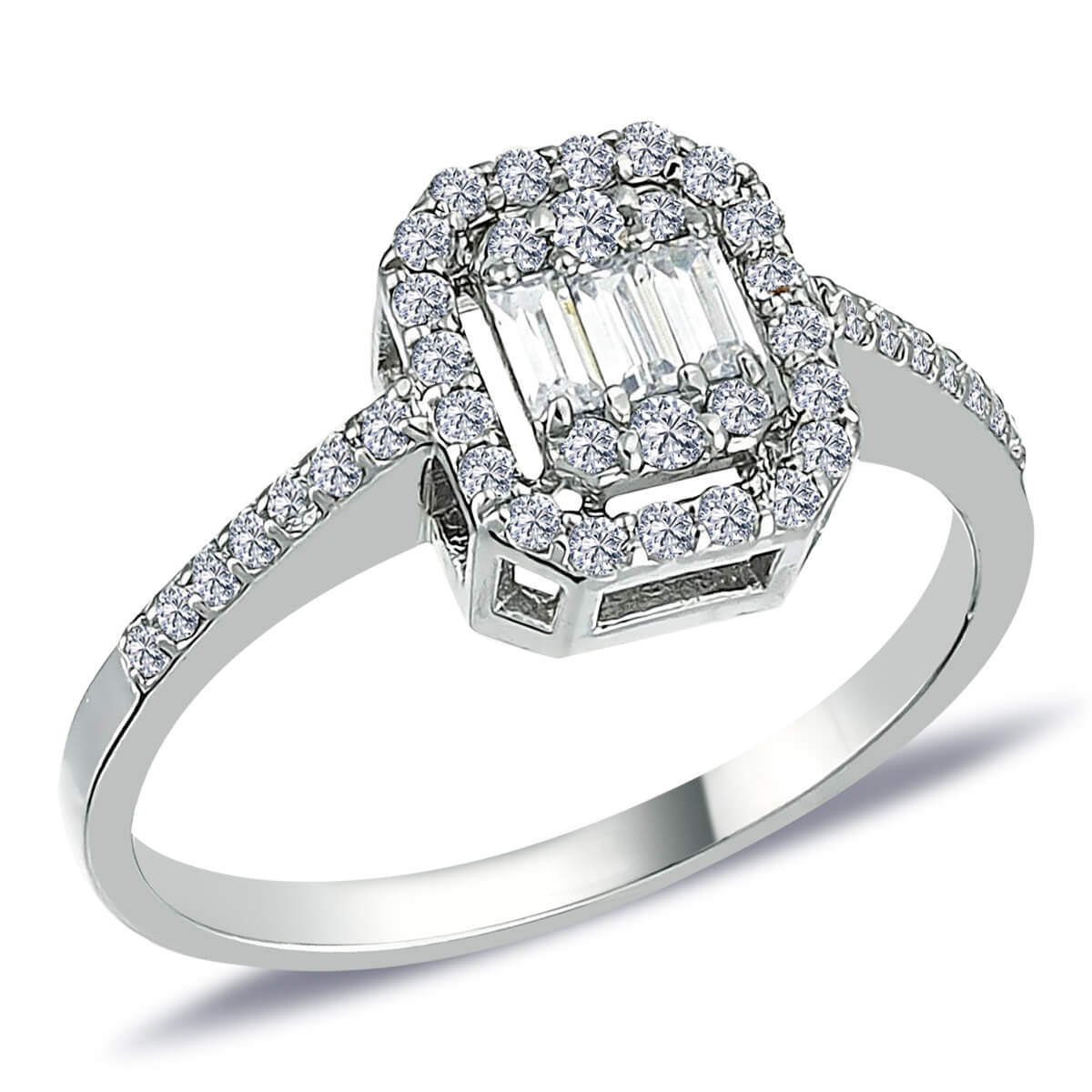 0.44 Carat Baguette Diamond Ring
