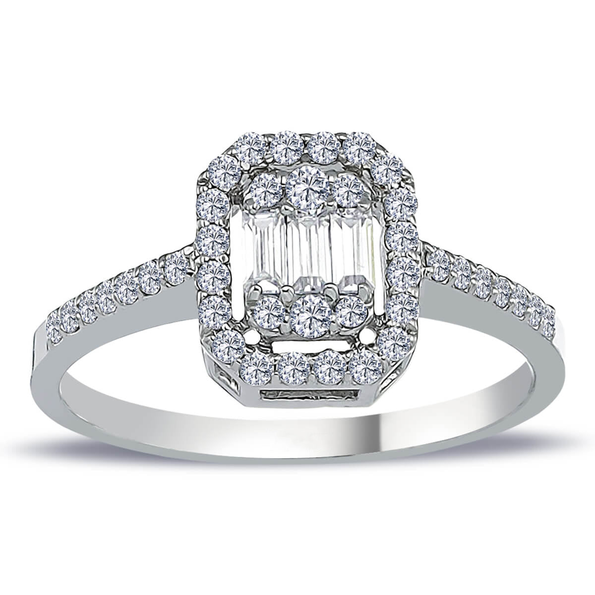0.44 Carat Baguette Diamond Ring