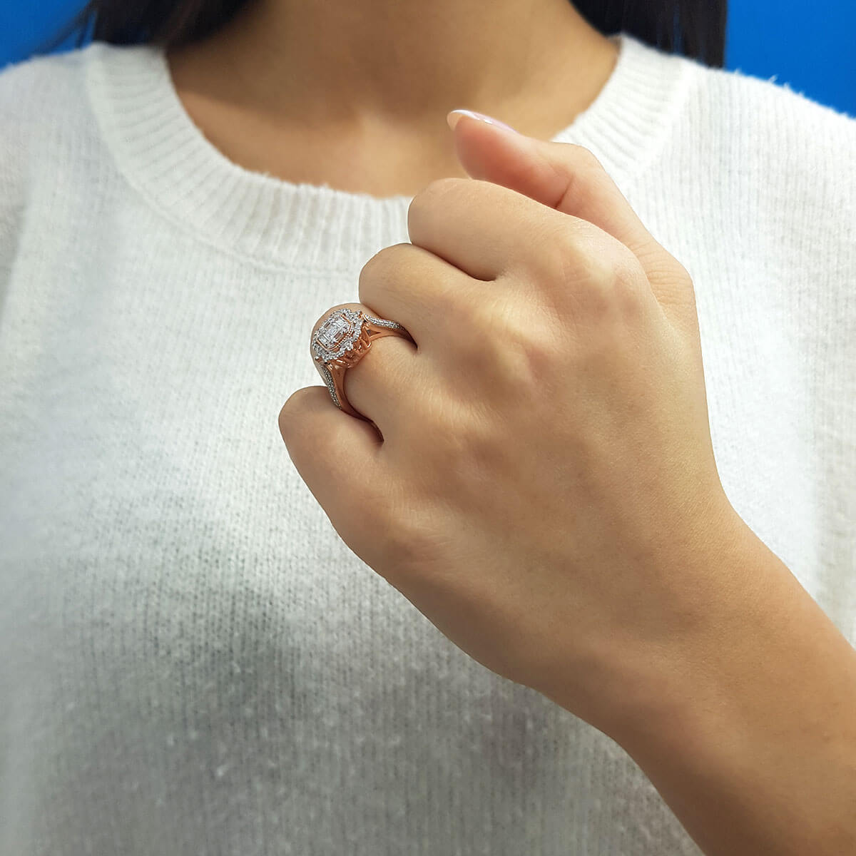 0.70 Carat Baguette and Square Diamond Kalhu Ring