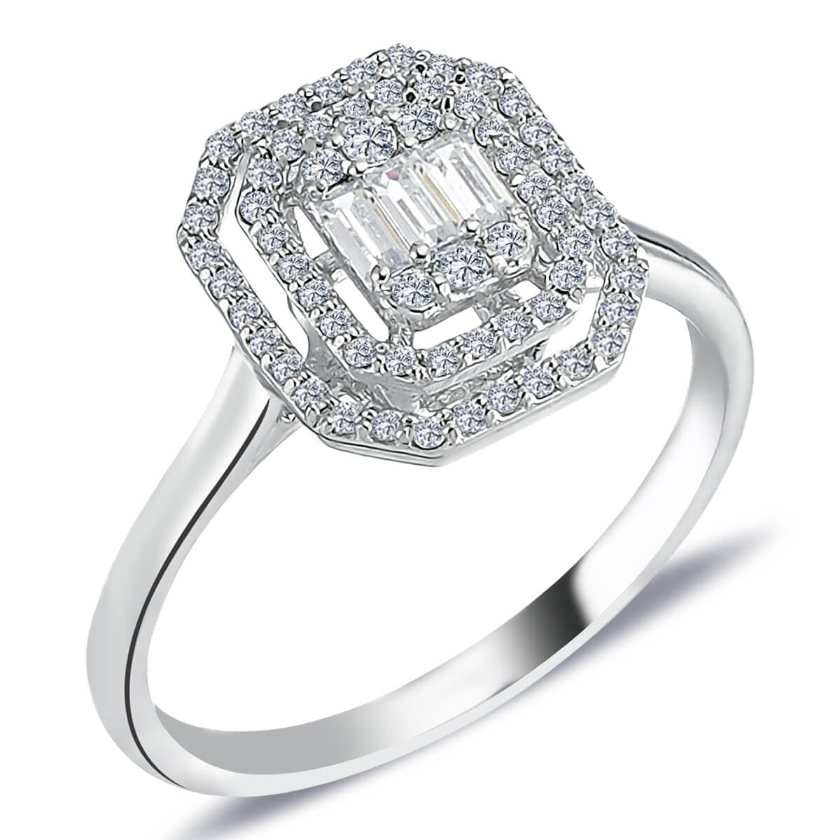 0.51 Carat Baguette Diamond Ring