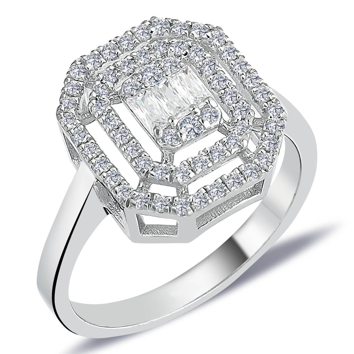 0.54 Carat Baguette Diamond Ring