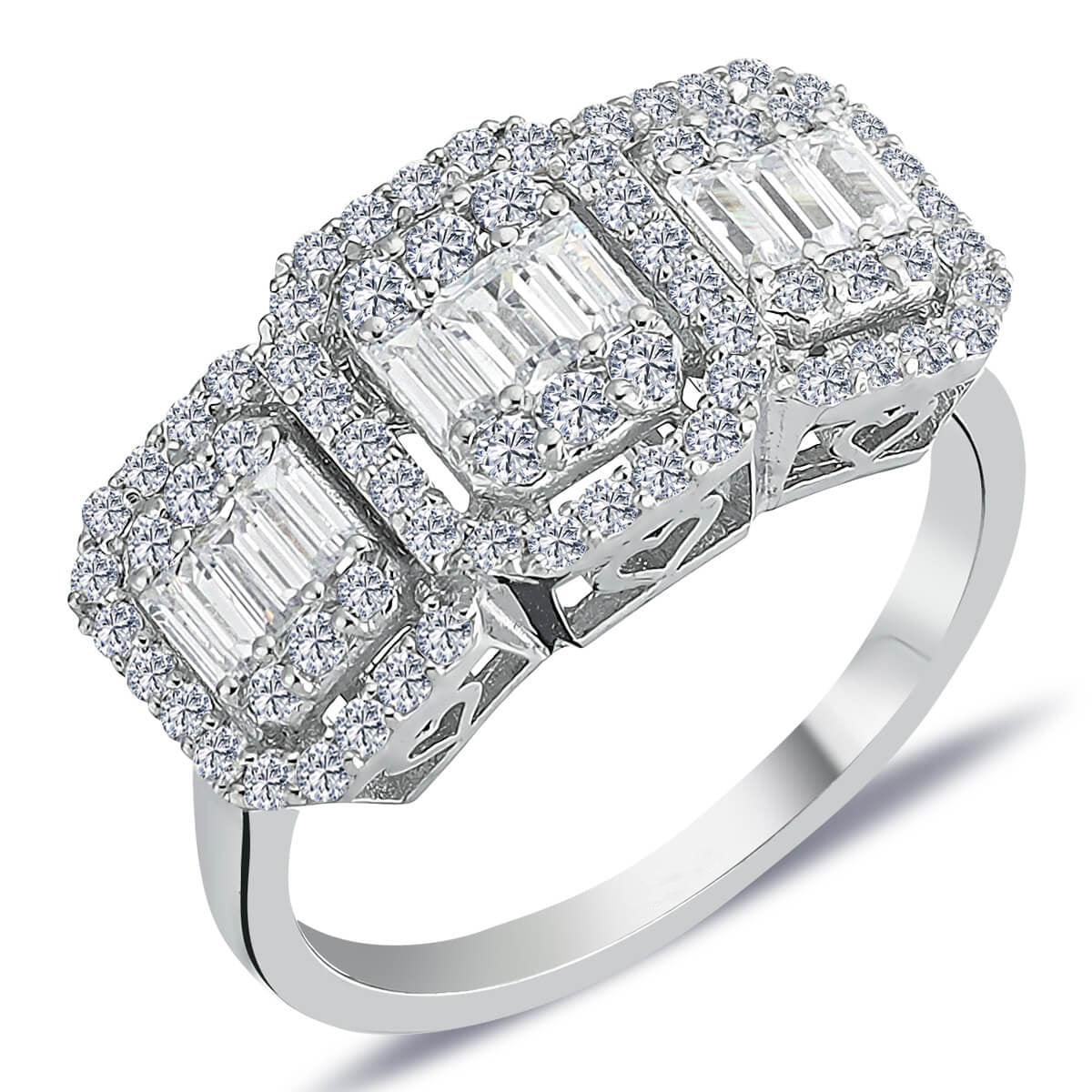 1 Carat Baguette Diamond Tria Ring