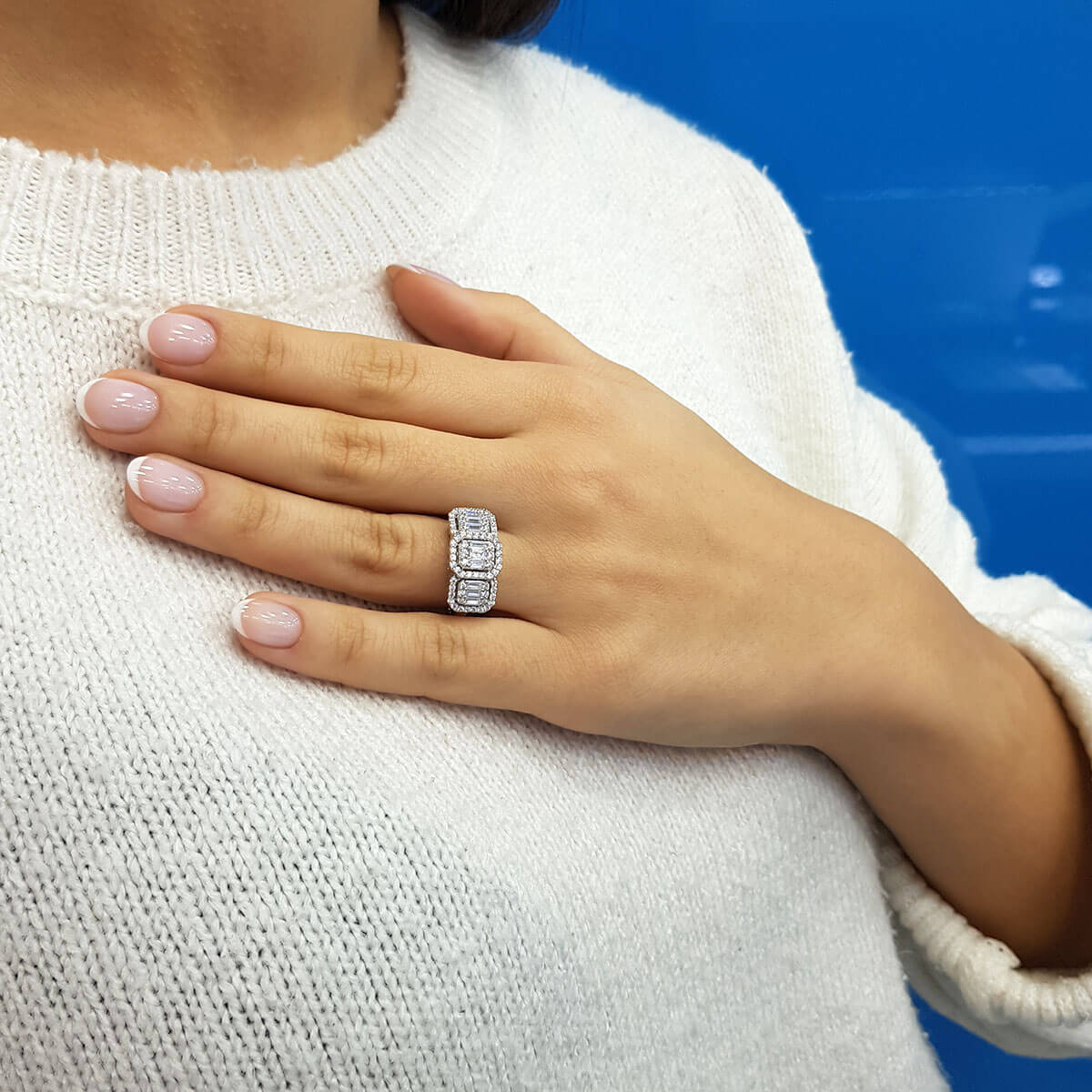 1 Carat Baguette Diamond Tria Ring