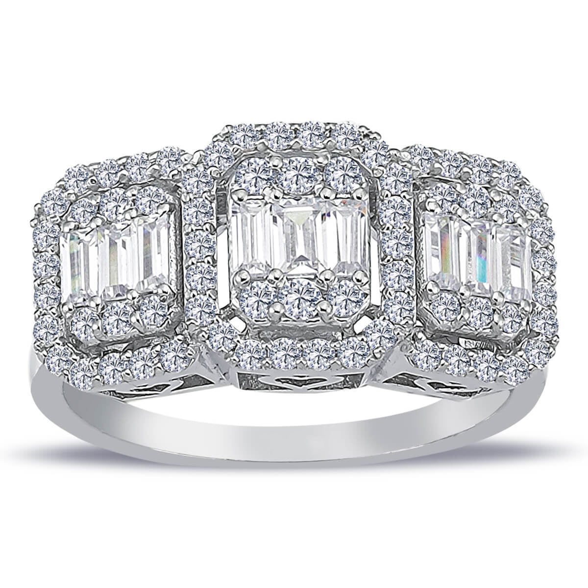 1 Carat Baguette Diamond Tria Ring