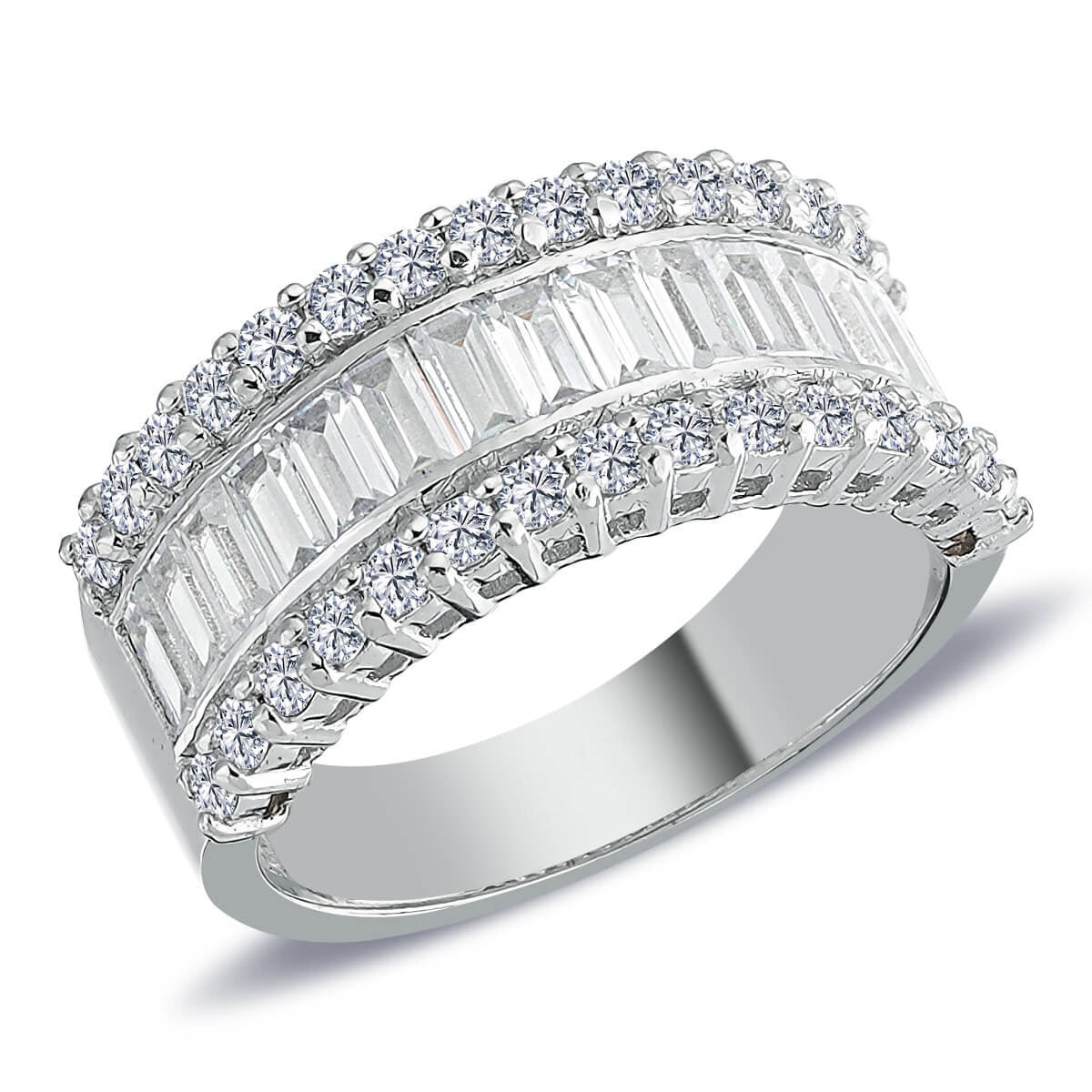 2.29 Carat Baguette Diamond Half-Eternity Ring
