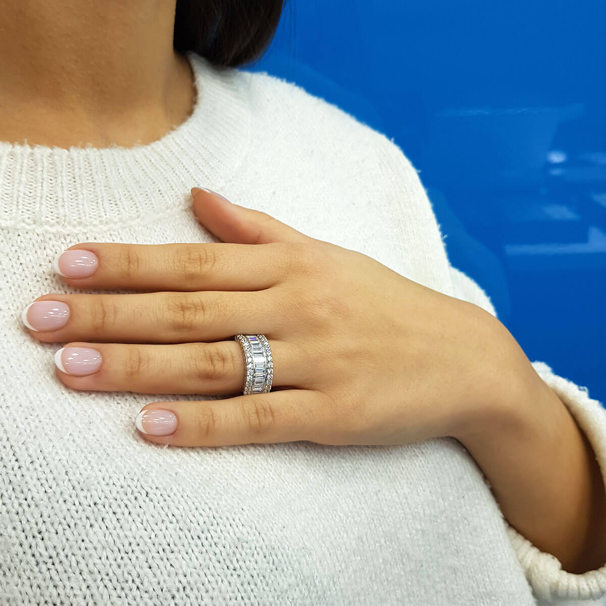2.29 Carat Baguette Diamond Half-Eternity Ring