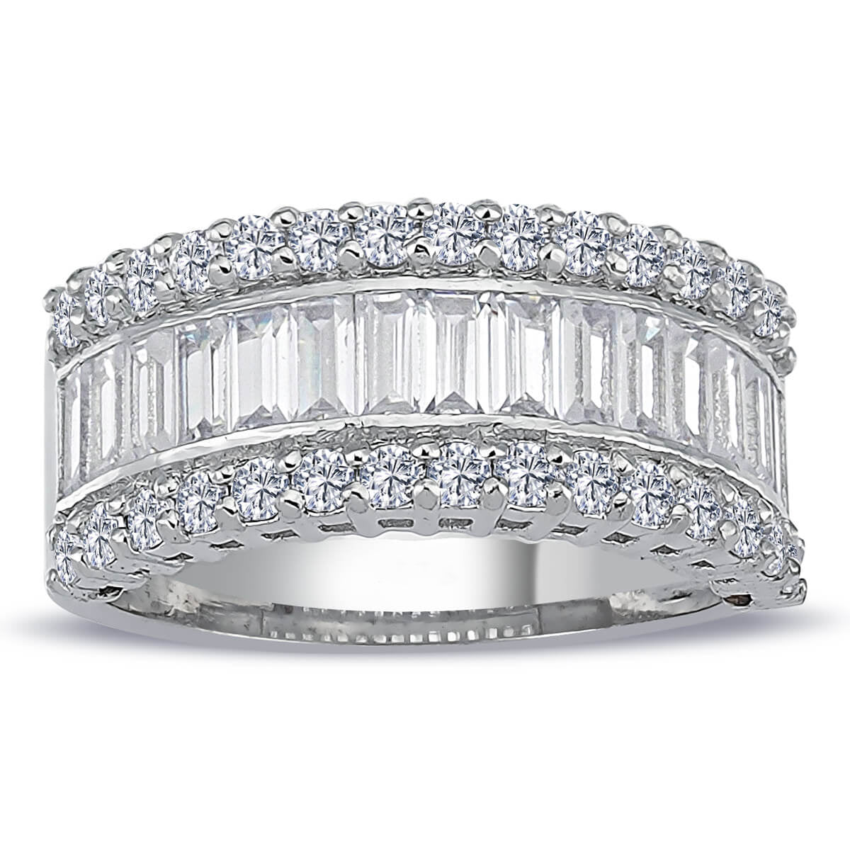 2.29 Carat Baguette Diamond Half-Eternity Ring