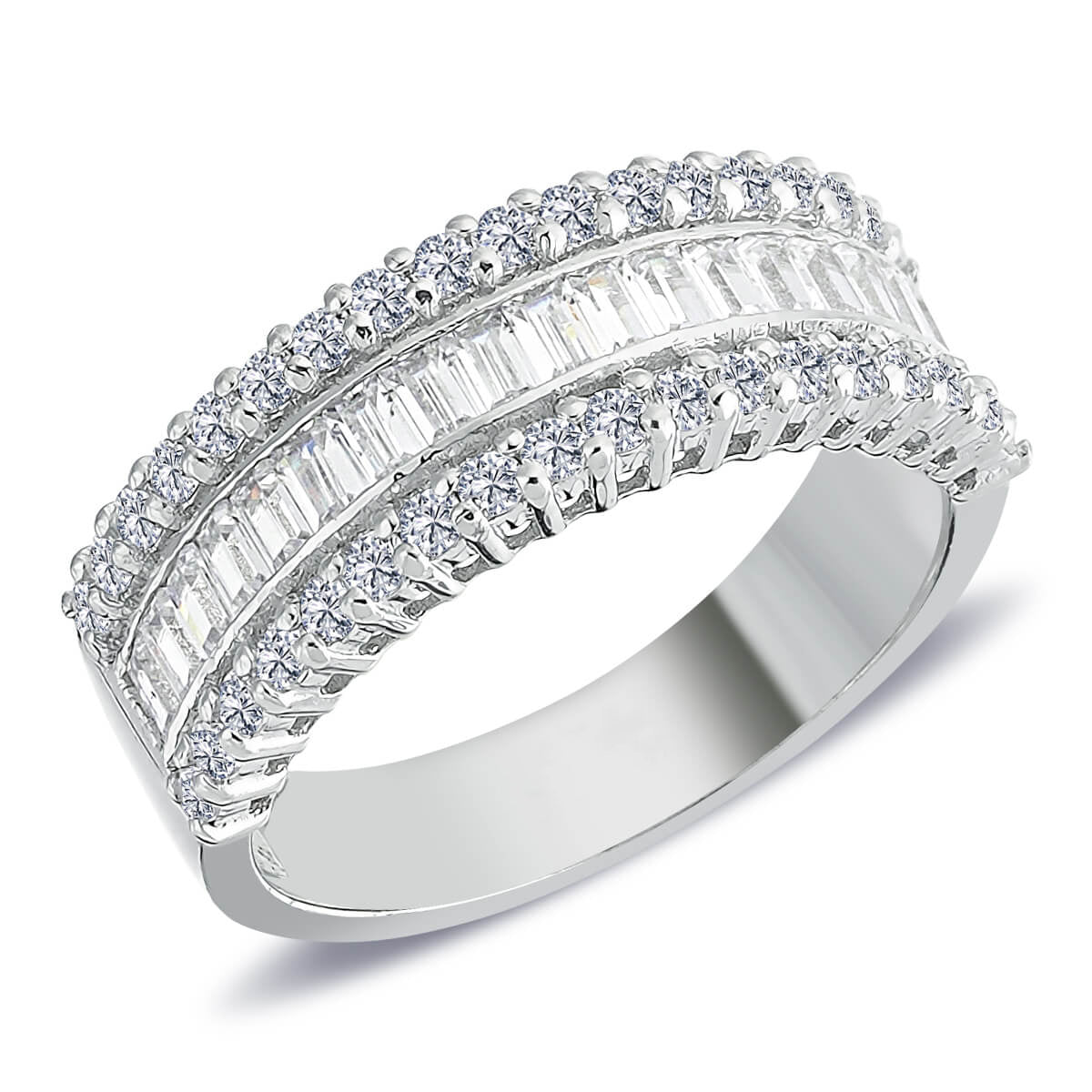 1.14 Carat Baguette Diamond Half-Eternity Ring