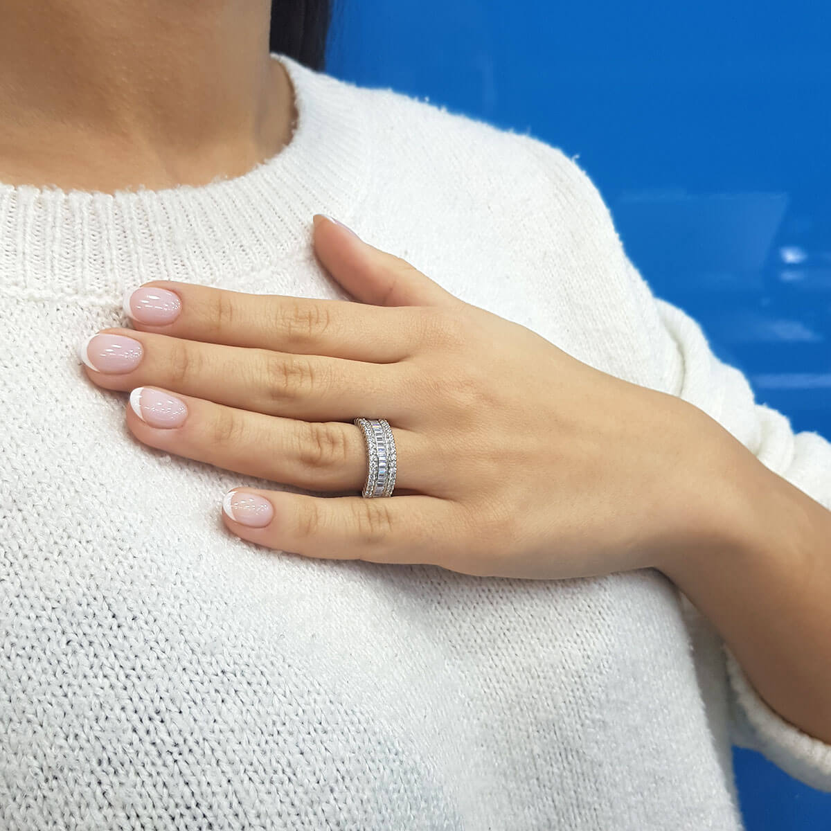 1.14 Carat Baguette Diamond Half-Eternity Ring