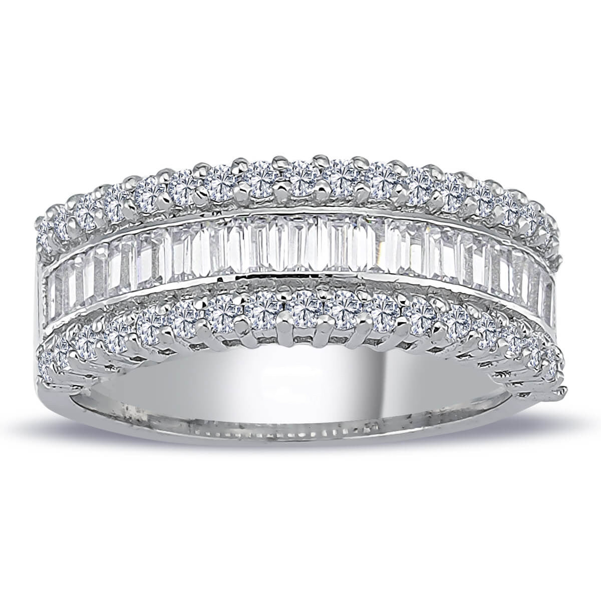 1.14 Carat Baguette Diamond Half-Eternity Ring