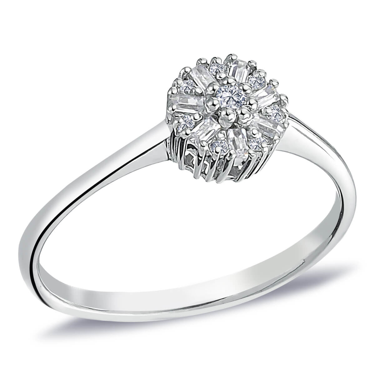 Baguette and Round Diamond Tolos Ring