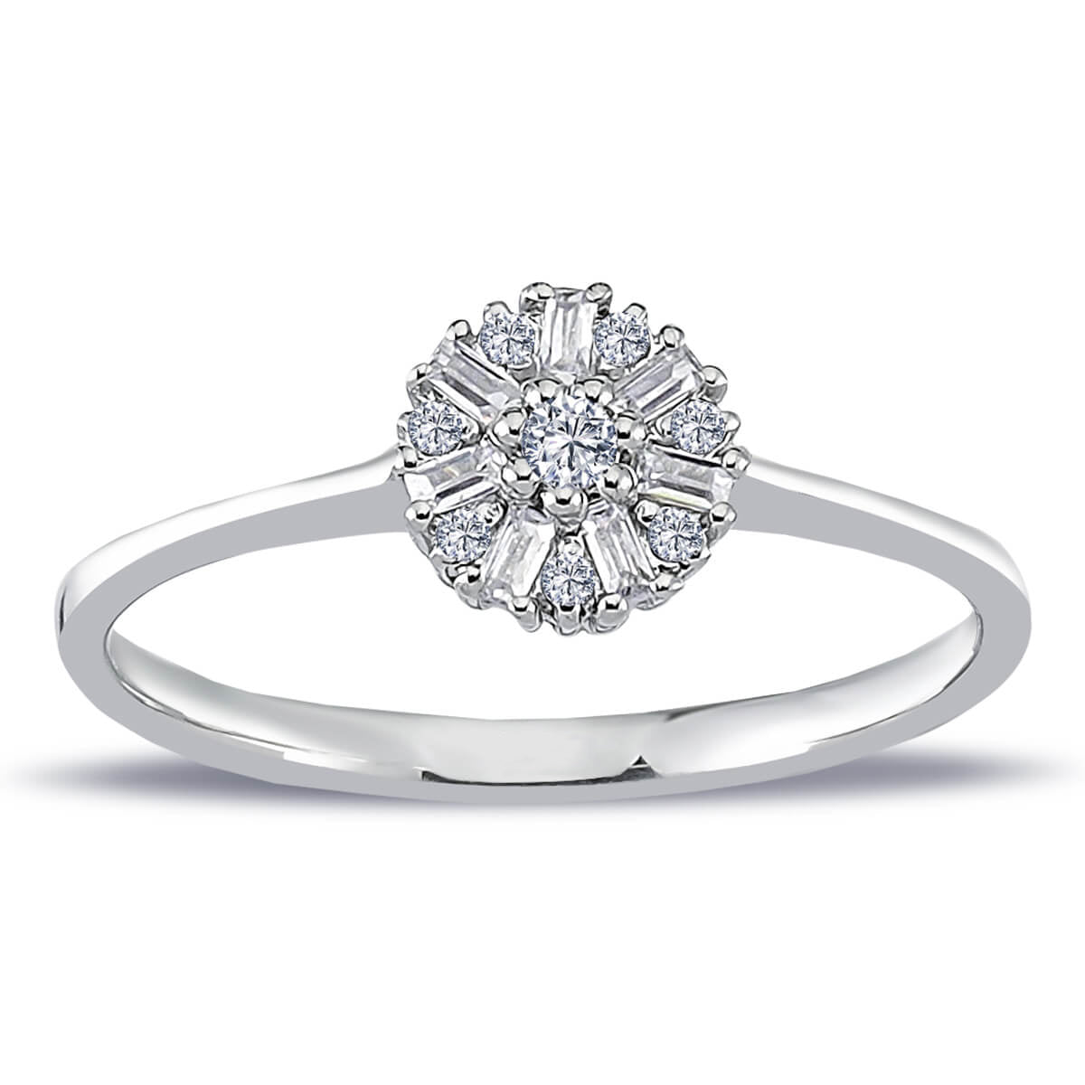 Baguette and Round Diamond Tolos Ring