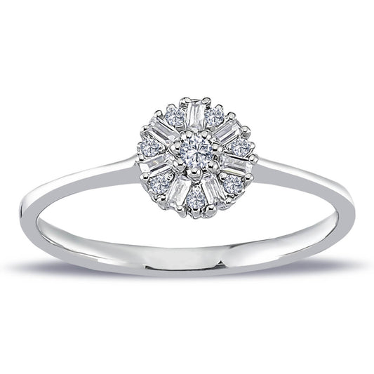 Baguette and Round Diamond Tolos Ring