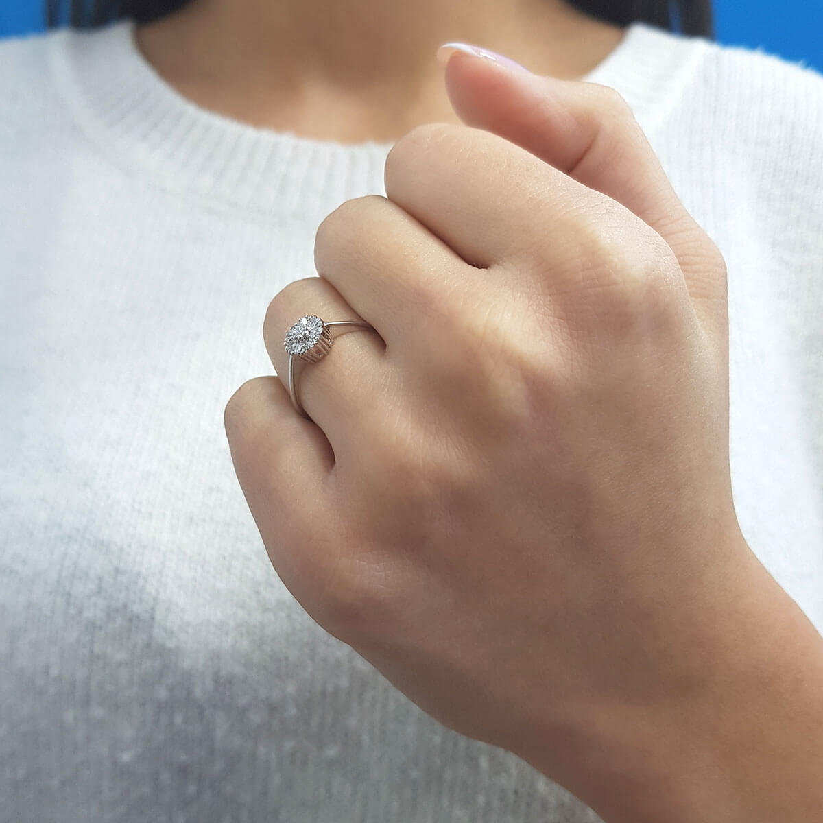 Baguette and Round Diamond Tolos Ring