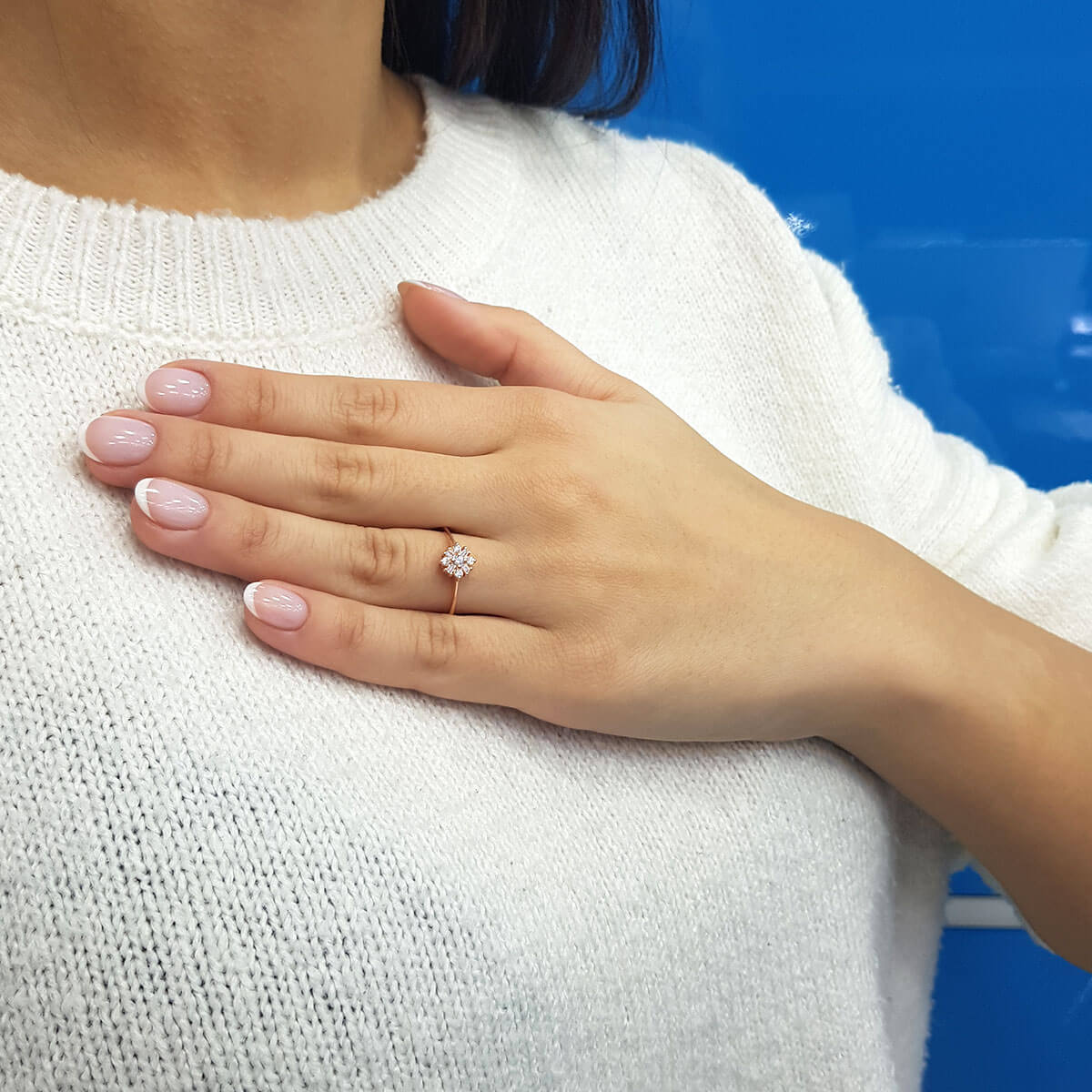 Baguette and Round Diamond Narcissus Ring