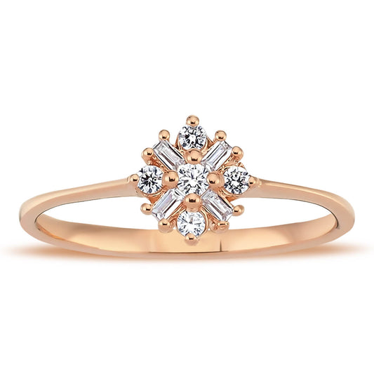 Baguette and Round Diamond Narcissus Ring