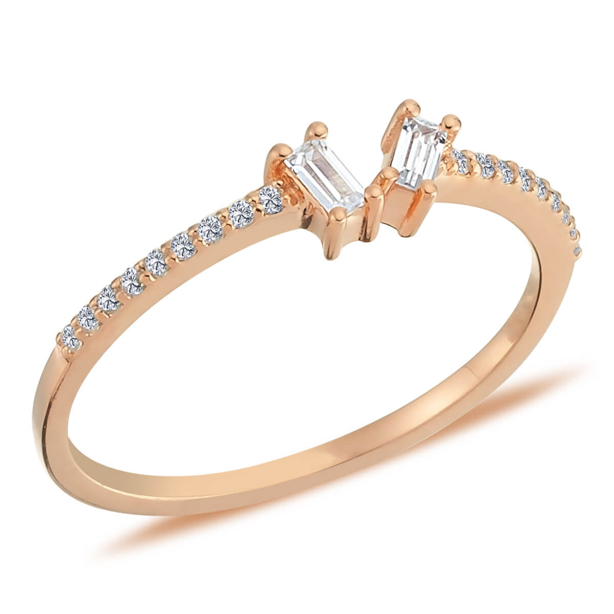 Baguette and Round Diamond Coba Ring