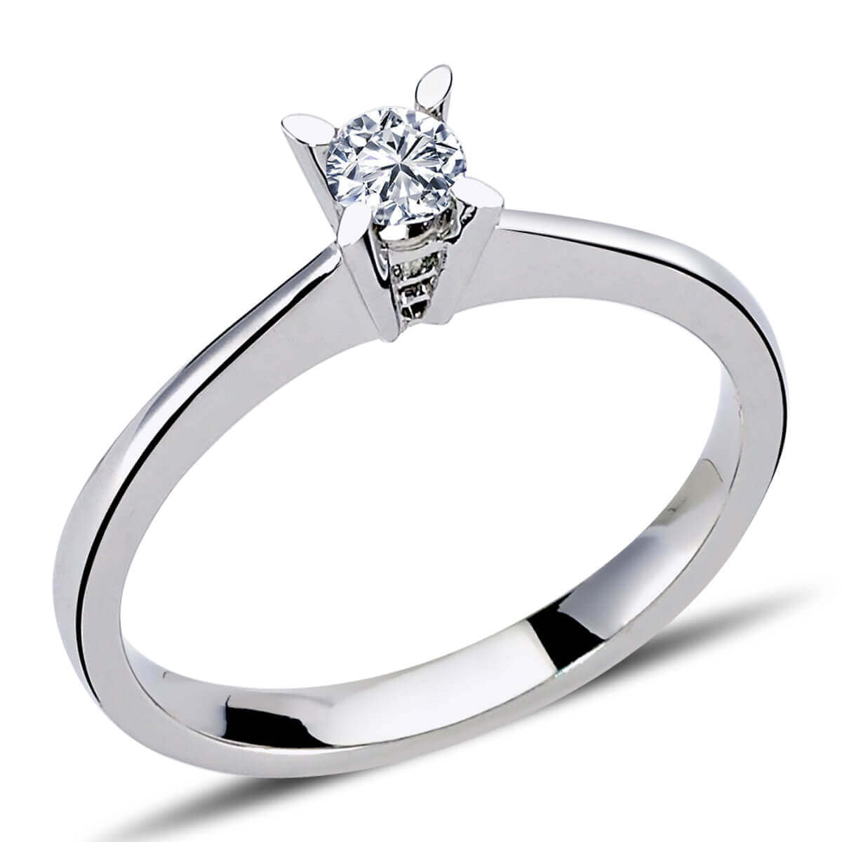 F Color 0.15 Carat Diamond Solitaire Ring