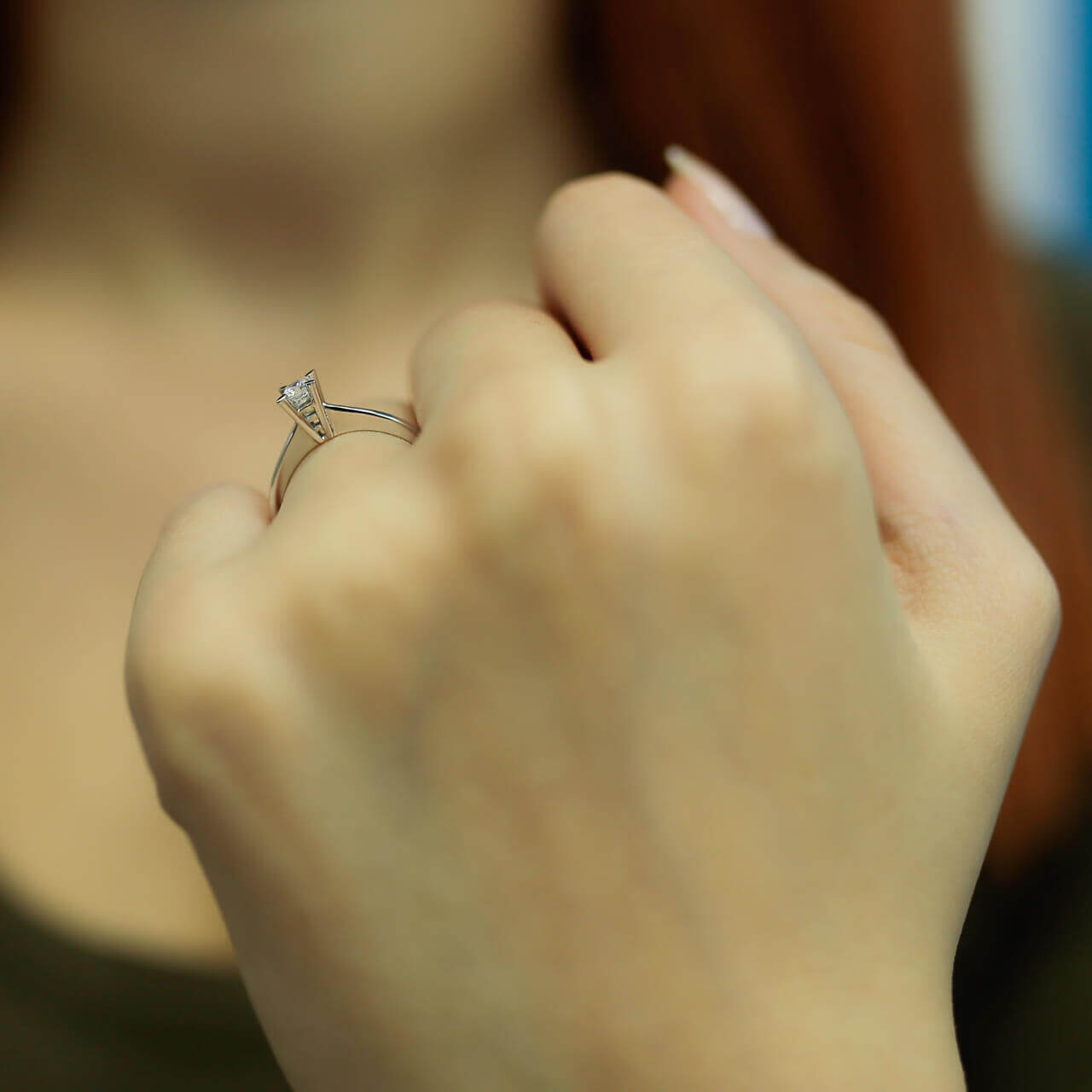 F Color 0.15 Carat Diamond Solitaire Ring