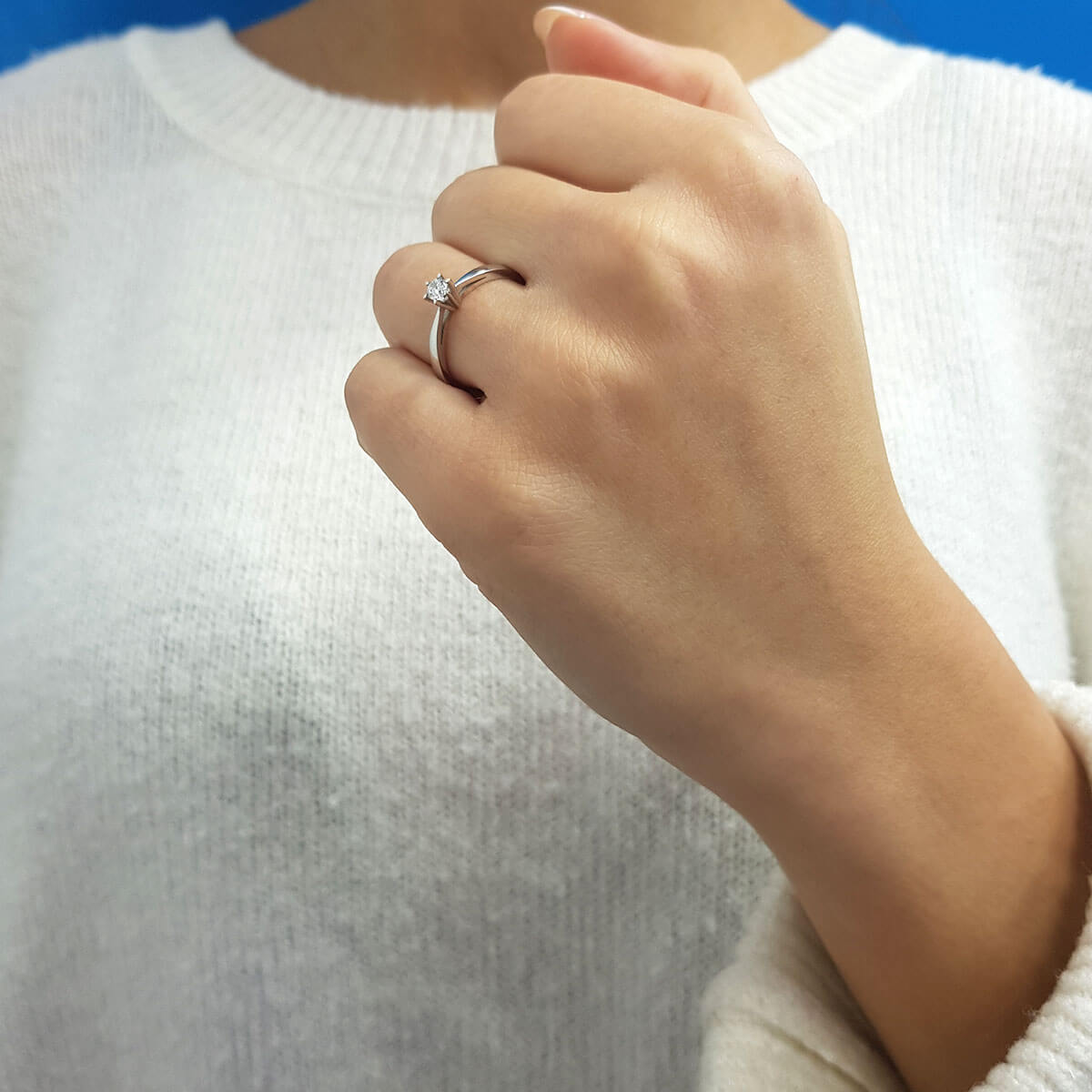 G Color 0.13 Carat Diamond Solitaire Ring