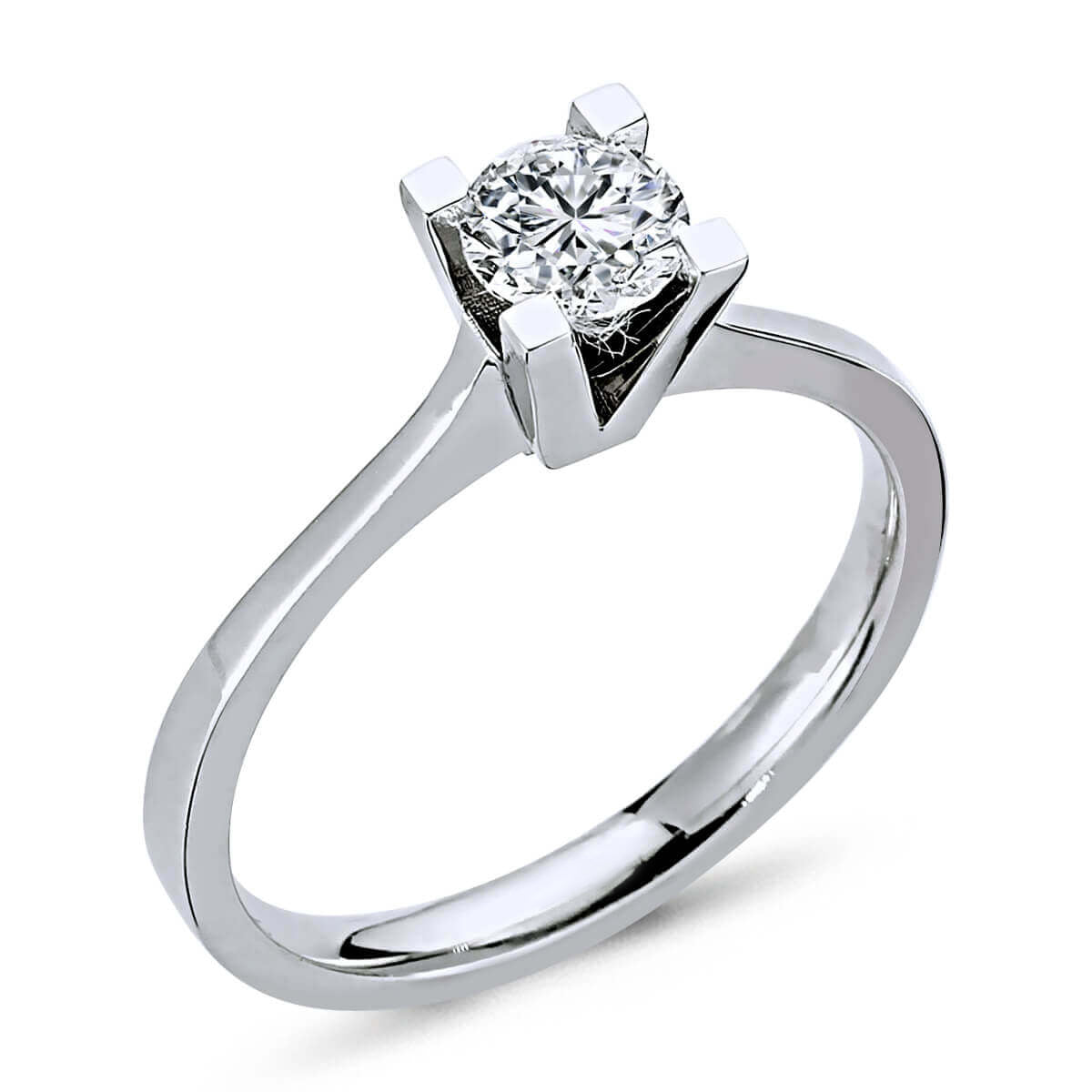 F Color 0.48 Carat Diamond Solitaire Ring