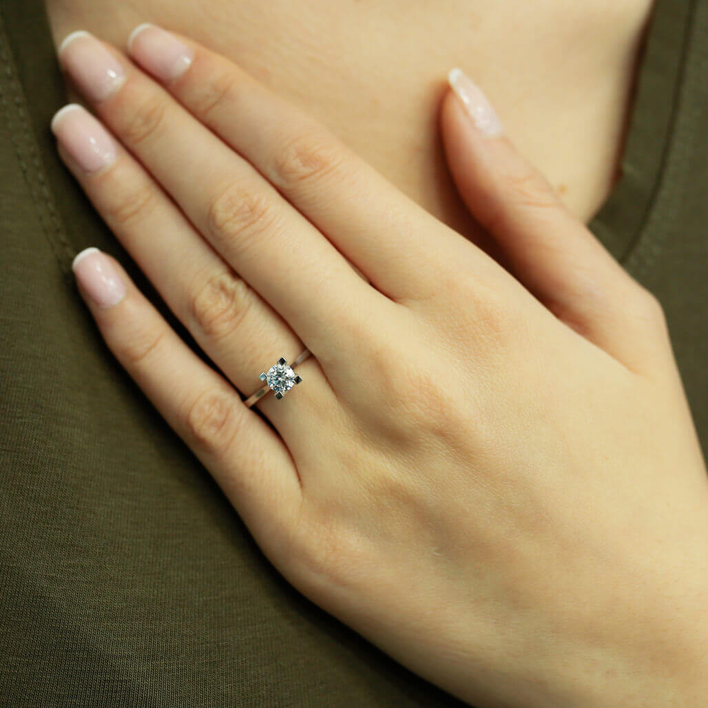 F Color 0.48 Carat Diamond Solitaire Ring