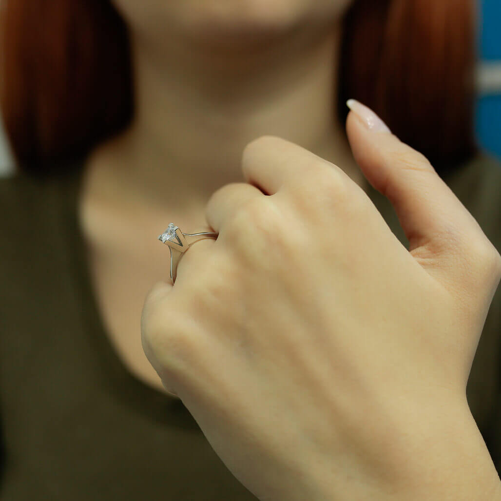 F Color 0.48 Carat Diamond Solitaire Ring